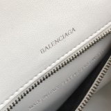 Cheap Balenciaga White Hourglass Leather Top Handle Bag