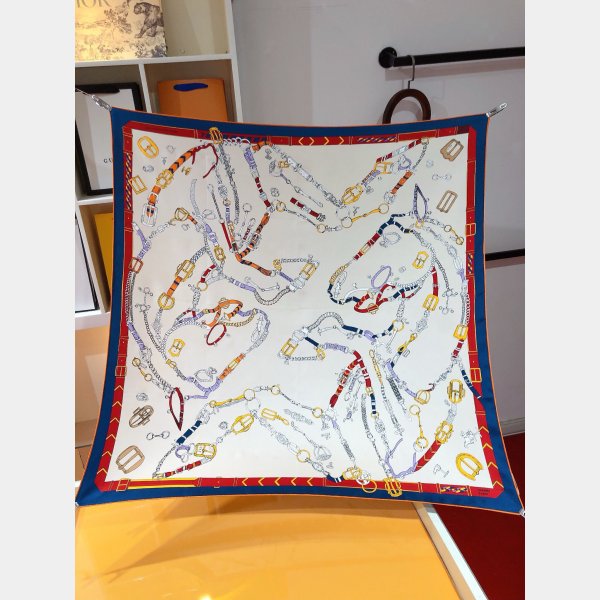 Designer Fake hermes twill silk scarf