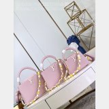 Pink White M48865 Flower Chain Knockoff The Capucines Replica LV Bag