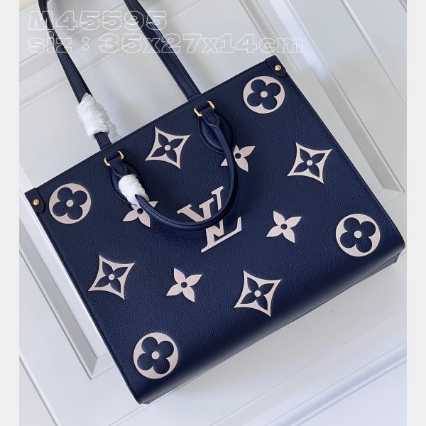 Onthego Louis Vuittons Replica M47084 Navy Monogram Empreinte Bag