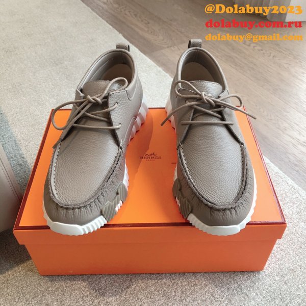 Top Quality hermes men Bouncing leather sneaker