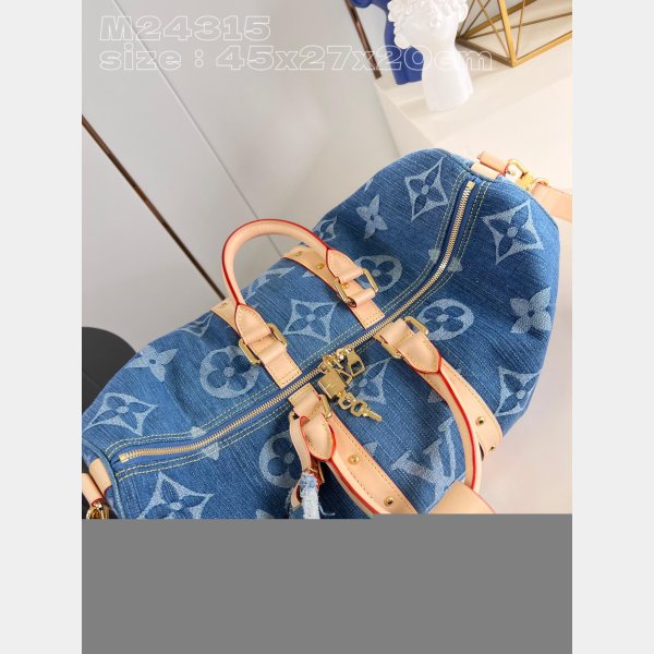 Best AAA M24315 Keepall Bandoulière 45 Blue 7 Star Louis Vuitton Fake Bag