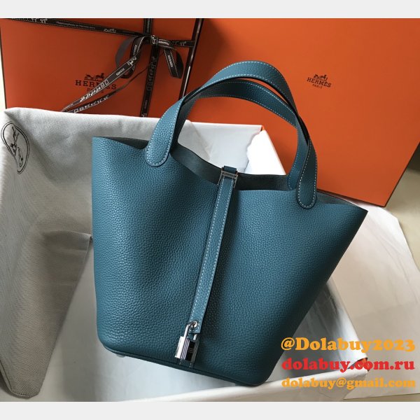 Designer Hermes Picotin Bags 18/22CM Silver Replica Best Online