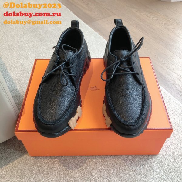 Top Quality hermes men Bouncing leather sneaker