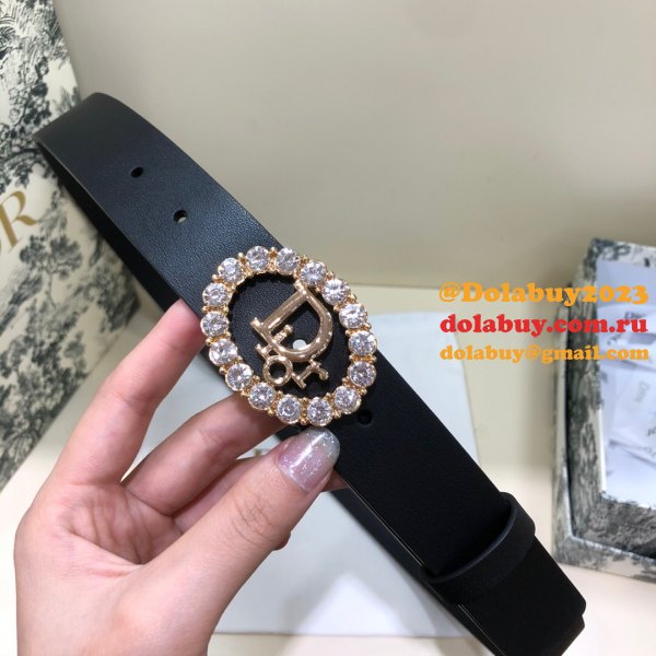 Wholesale Christian Dior AAA Belts 30mm Black Replica