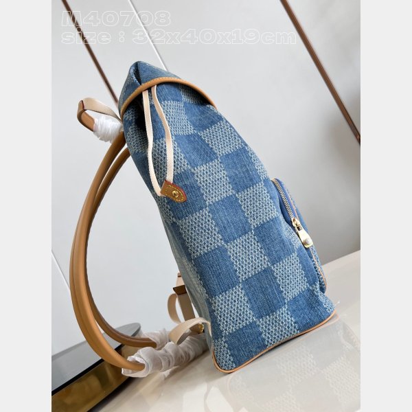 Inspired Montsouris N40708 Backpack Damier Denim Replica Louis Vuitton