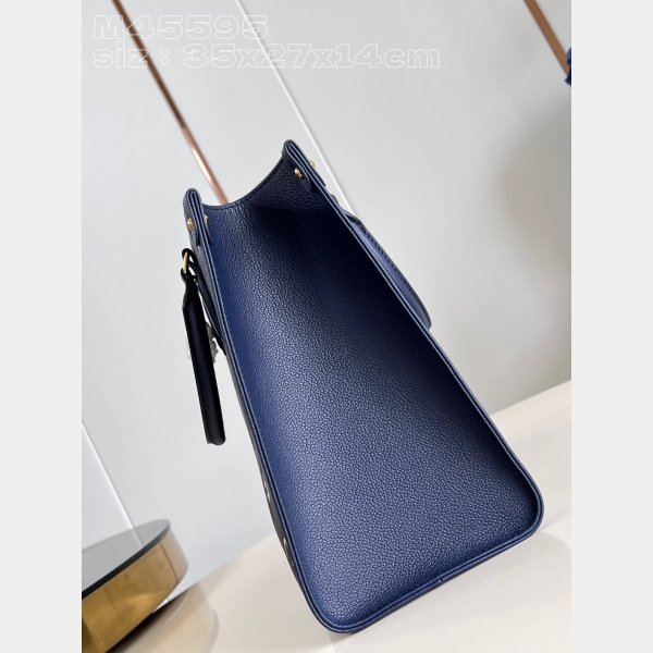 Onthego Louis Vuittons Replica M47084 Navy Monogram Empreinte Bag