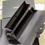 Best CC Leather Chevron Flap Long Wallet A80758