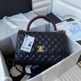 Luxury CC coco handle bag 92991 caviar leather 29cm