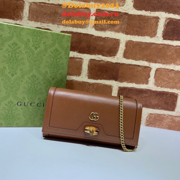 Gucci AAA+ 658243 Diana chain wallet Replica leather Fashion