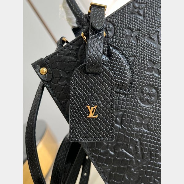 Perfect Dolabuy Louis Vuitton Fake Snake Pattern Black Onthego M45653