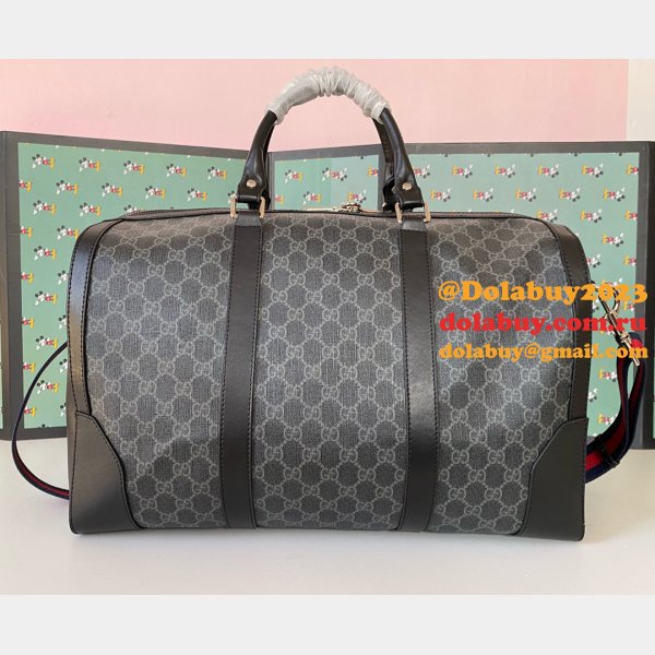 Replica On Sale Gucci 474131 GG Black carry-on duffle Bag