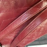 Replica YSL NIKI red shopping bag in crinkled vintage leather