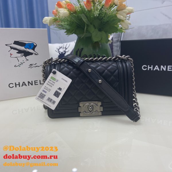 Top Quality CC 67085 Le boy Bag caviar leather 20CM