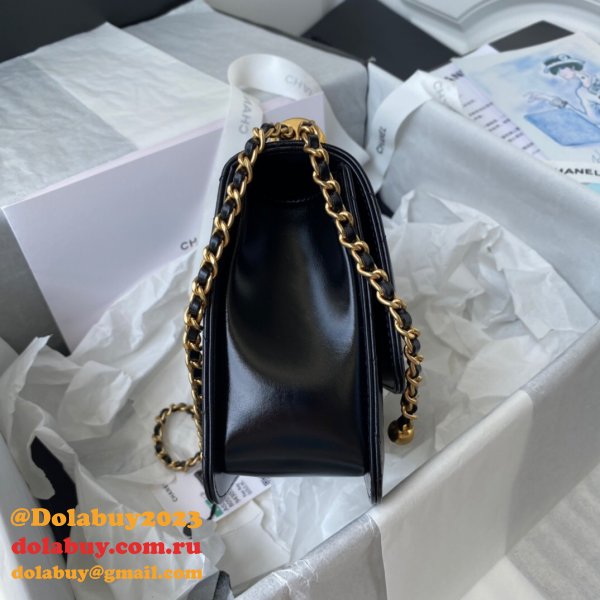 1:1 Replica AS2649 Calfskin & Gold-Tone Metal Flap Bag