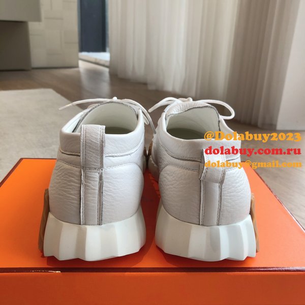 Top Quality hermes men Bouncing leather sneaker