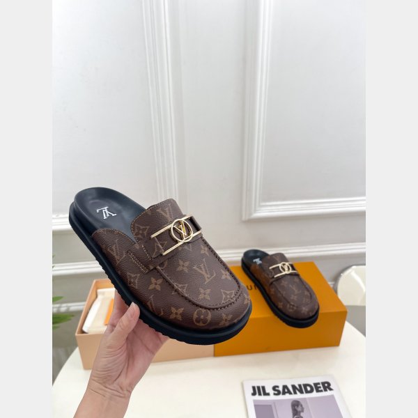 Upper Case Flat Open Back 1A884I Loafer Replica Louis Vuitton Shoes