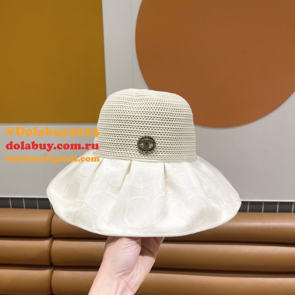 AAA+ CC Replica Big brim Camellia straw hat