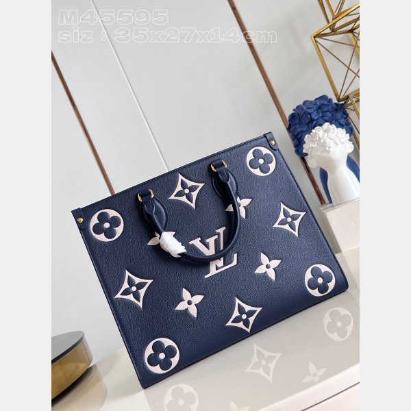 Onthego Louis Vuittons Replica M47084 Navy Monogram Empreinte Bag