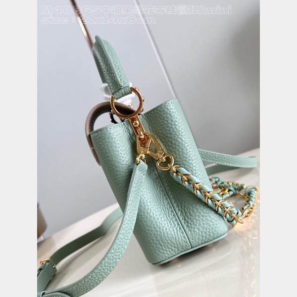 Louis Vuitton Replica Capucines Python Handle M48865 Avocado Green Bag