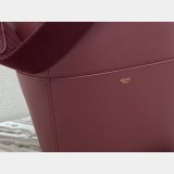 Women's Sangle bucket Replica Celine bag Wine red grained calfskin