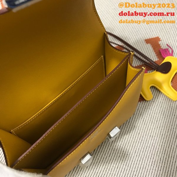 Hermes Constance Bag 18cm Epsom Leather Yellow