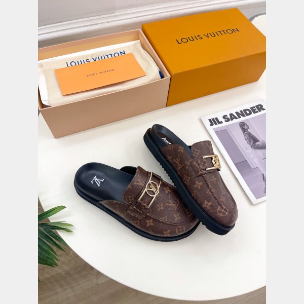 Upper Case Flat Open Back 1A884I Loafer Replica Louis Vuitton Shoes