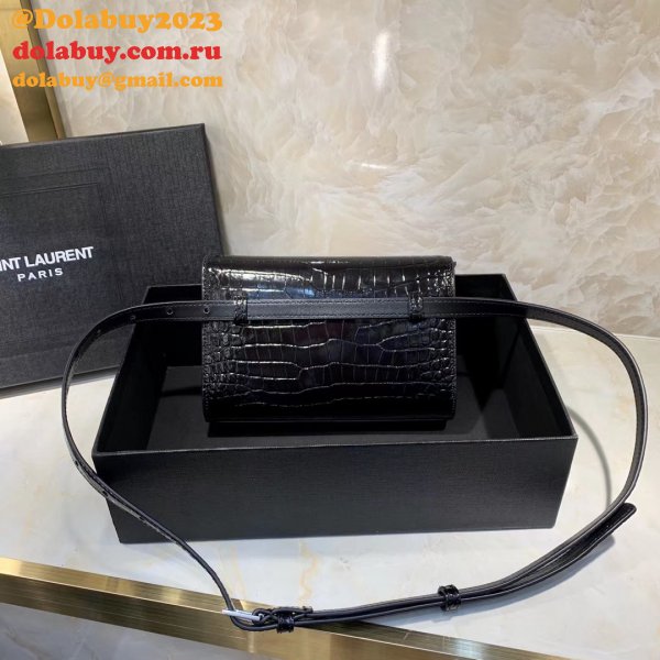 Replica black Saint Laurent YSL Monogram Logo Fanny Pack