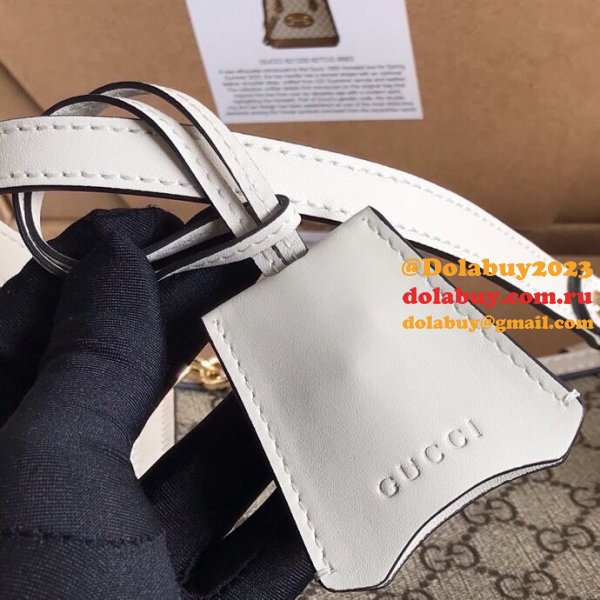 Best Gucci 479197 7 Star GG Supreme Canvas Padlock White Shoulder Bag