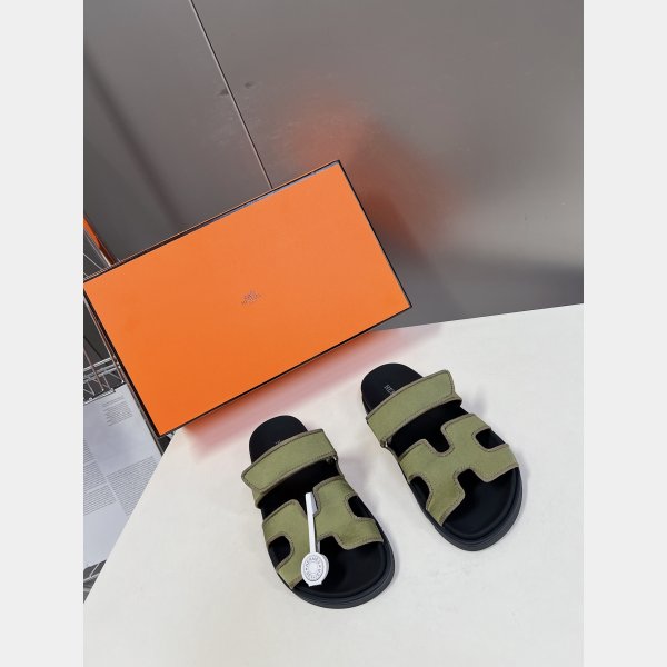 Luxury 2024 Hermes Replica Chypre Sandal High Quality Shoes